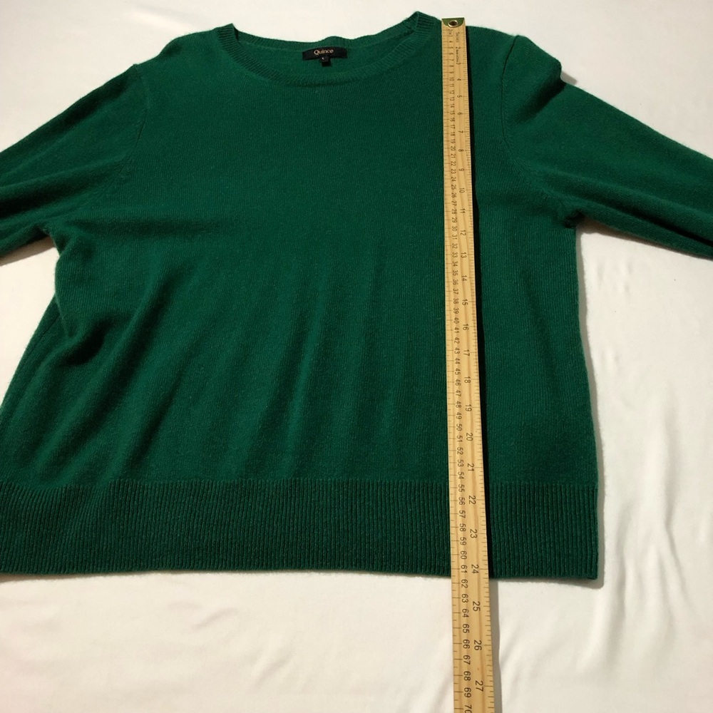 Quince Mongolian cashmere crewneck sweater Everglades green women L quiet luxury - Picture 7 of 10